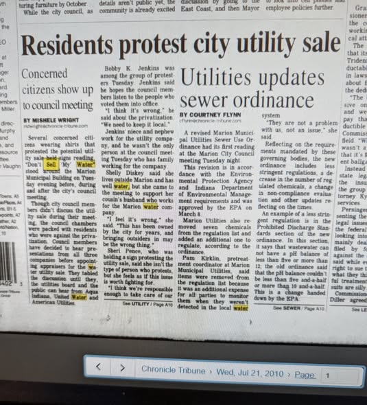 Statement from the City of Marion mayor regarding Marion Utilities governance and rate increases